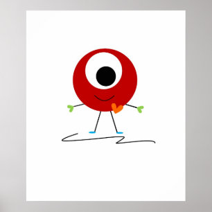 Red Friendly Monster Poster