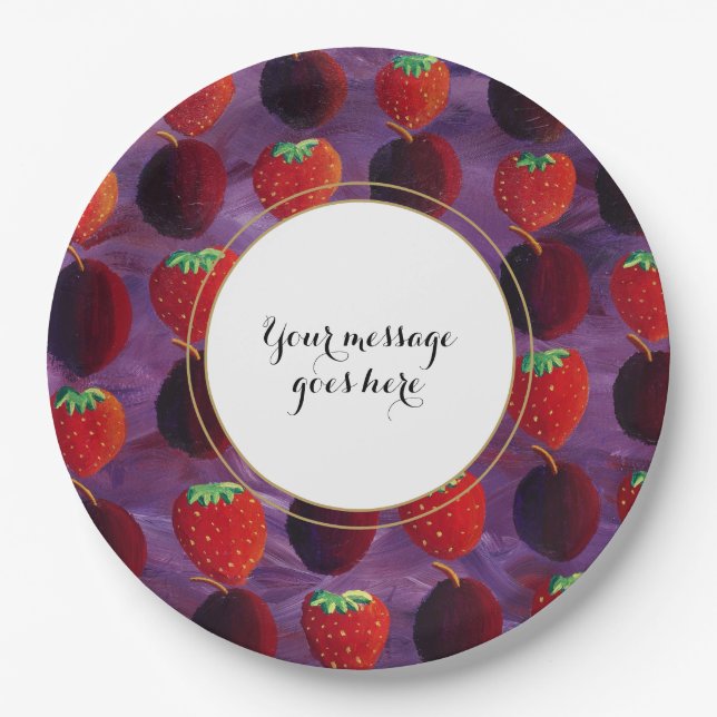 Red Fruits Country Celebration Paper Plate (Front)