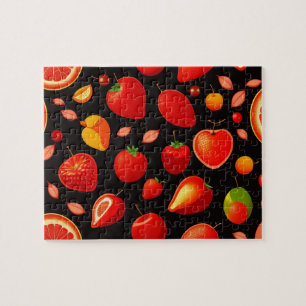 Red Fruits Pattern Jigsaw Puzzle