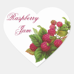 RED FRUITS PRESERVE / RASPBERRIES Heart Sticker