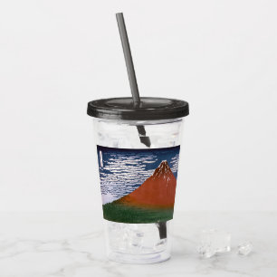 Red Fuji, Aka Fujiyama Volcano Katsushika Hokusai Acrylic Tumbler