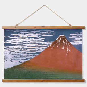 Red Fuji, Aka Fujiyama Volcano Katsushika Hokusai Hanging Tapestry