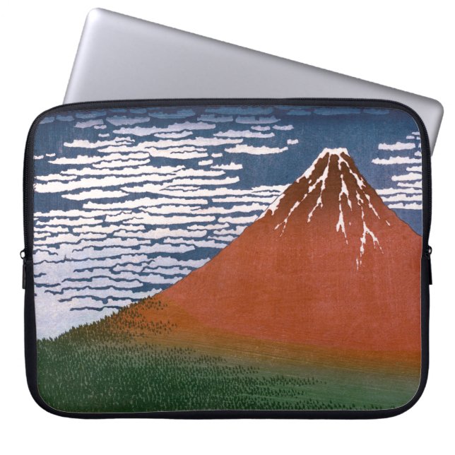 Red Fuji, Aka Fujiyama Volcano Katsushika Hokusai Laptop Sleeve (Front)