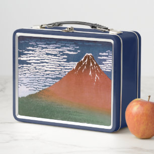Red Fuji, Aka Fujiyama Volcano Katsushika Hokusai Metal Lunch Box