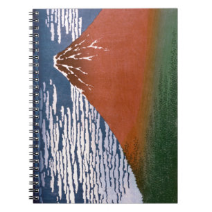 Red Fuji, Aka Fujiyama Volcano Katsushika Hokusai Notebook