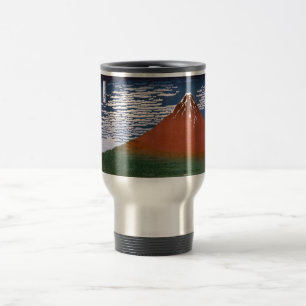 Red Fuji, Aka Fujiyama Volcano Katsushika Hokusai Travel Mug