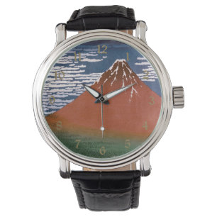 Red Fuji, Aka Fujiyama Volcano Katsushika Hokusai Watch