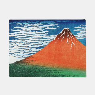Red Fuji drawing Kanagawa Hokusai Doormat