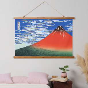 Red Fuji Hokusai Ukiyo-e Japanese Art Hanging Tapestry