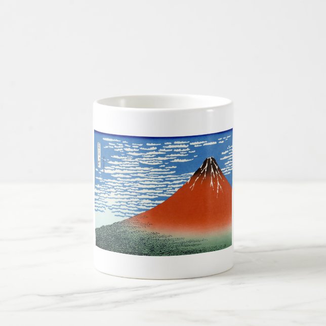 Red Fuji southern wind clear morning Coffee Mug (Center)