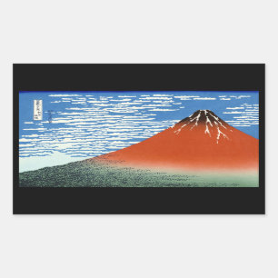 Red Fuji southern wind clear morning Rectangular Sticker