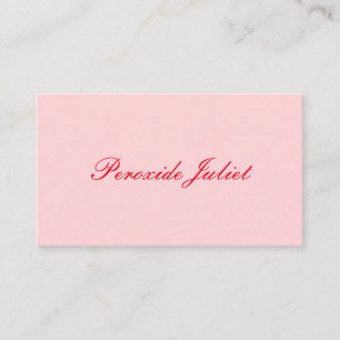 Red Full Name Script Blush Pink Business Card