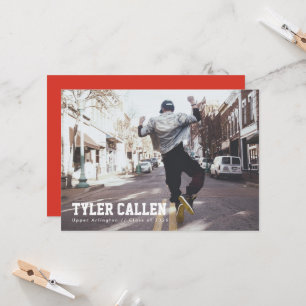 Red Full Photo Grad Announcement