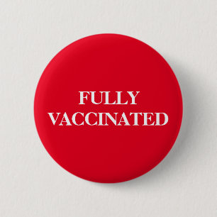 Red Fully Vaccinated Button