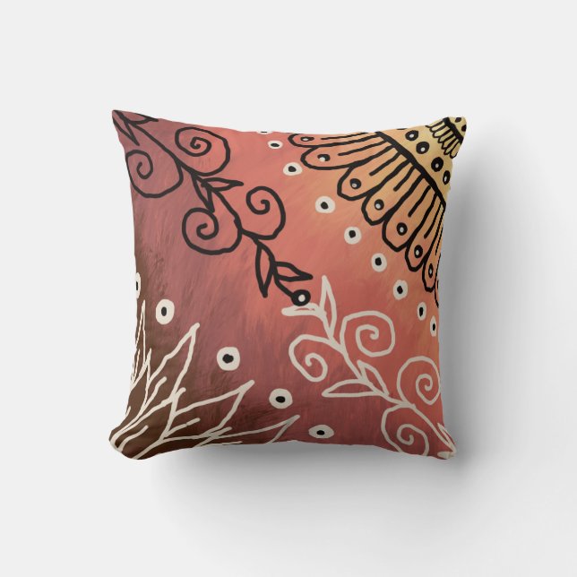 Red Funny Art Pattern Cushion (Front)