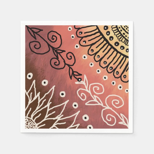 Red Funny Art Pattern Napkin (Front)