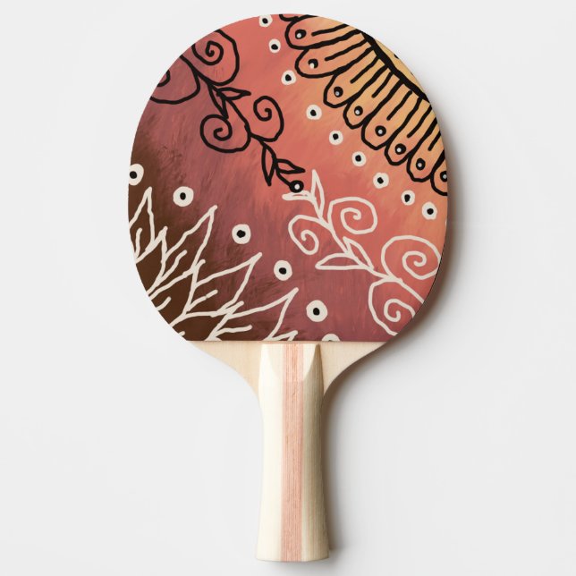Red Funny Art Pattern Ping Pong Paddle (Front)