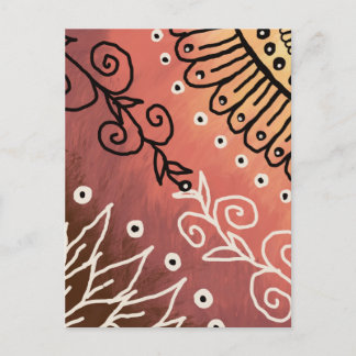 Red Funny Art Pattern Postcard