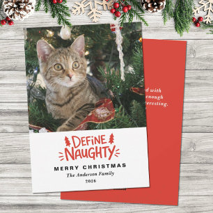 Red Funny Christmas Pet Photo Holiday Card