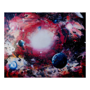 Red Galaxy Poster