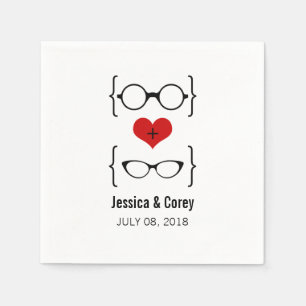 Red Geeky Glasses Paper Napkins