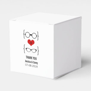 Red Geeky Glasses Wedding Favour Boxes