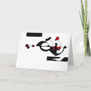 "Red Geo Design" Greeting Card