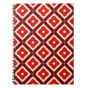 Red Geometric Abstract Design Notebook