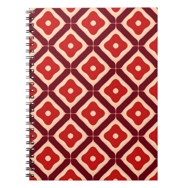 Red Geometric Abstract Design Notebook (Front)