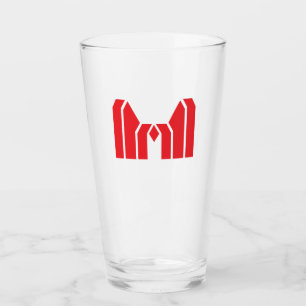 Red Geometric Crown Letter M Glass