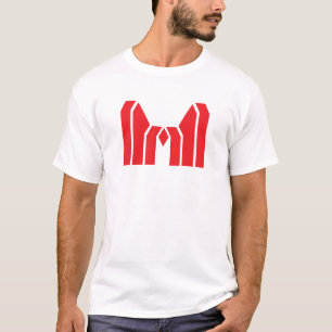 Red Geometric Crown Letter M T-Shirt