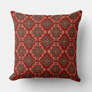 Red Geometric Indian Pattern Cushion