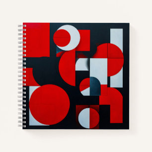🔺 Red Geometric Office Gift For Students Notebook