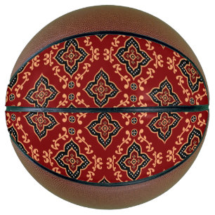 Red Geometric Pattern / Indian Print  Basketball