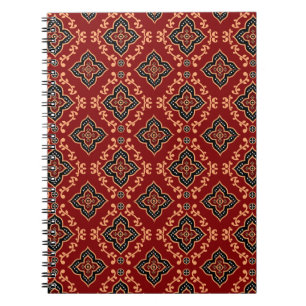 Red Geometric Pattern / Indian Print Notebook