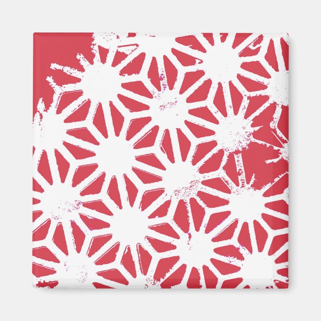 Red geometric pattern magnet (Front)