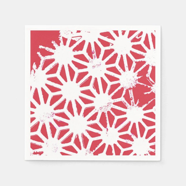 Red geometric pattern napkin (Front)