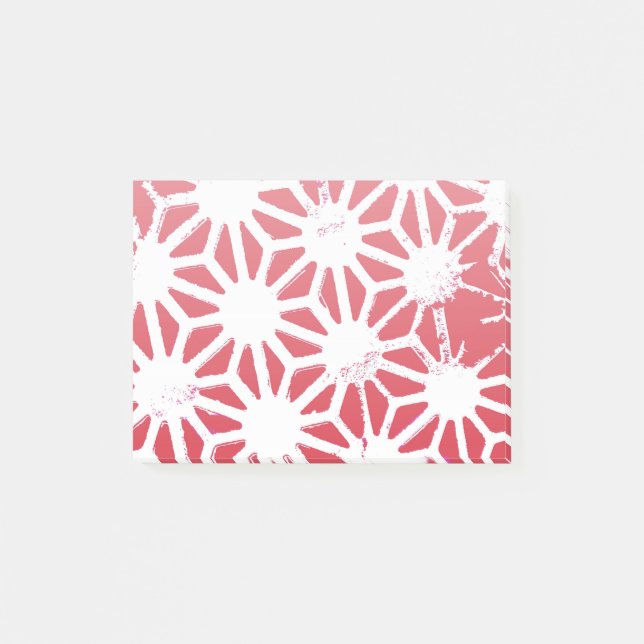 Red geometric pattern post-it notes (Front)