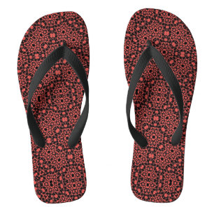 Red geometric pattern shoes summer sandals
