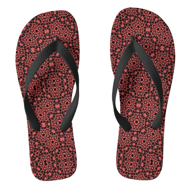 Red geometric pattern shoes summer sandals (Footbed)
