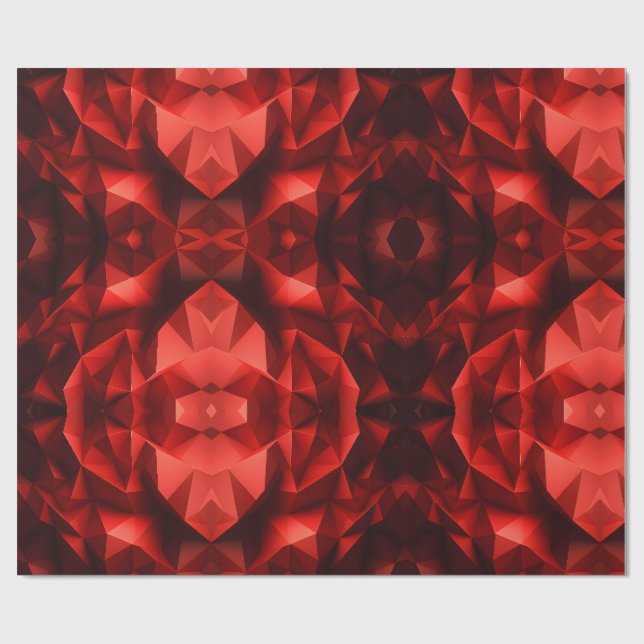 Red geometric shaps wrapping paper (Flat)