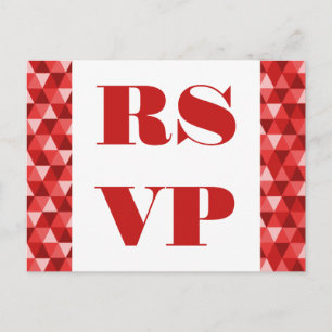 Red Geometric Triangles RSVP Postcard