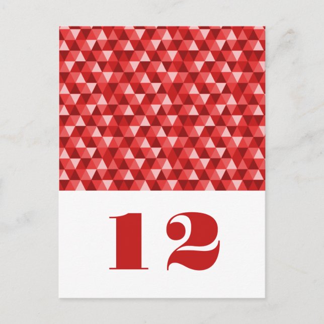 Red Geometric Triangles Table Postcard (Front)