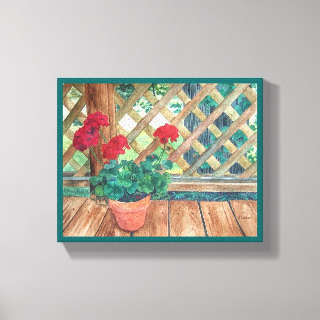 Red Geranium Canvas Print (Front)