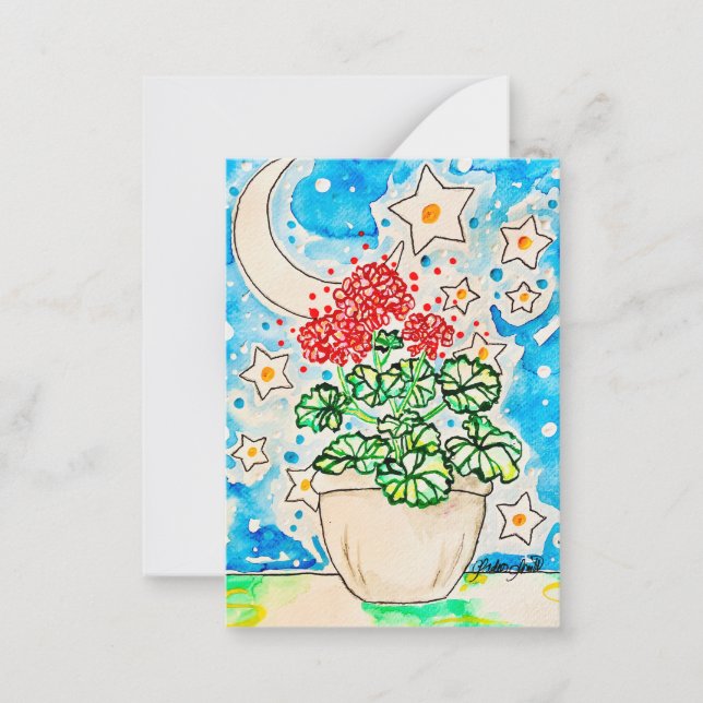 Red Geranium Card (Front)