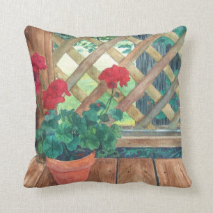 Red Geranium Cushion