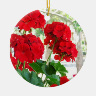 Red Geraniums Flower Ornament
