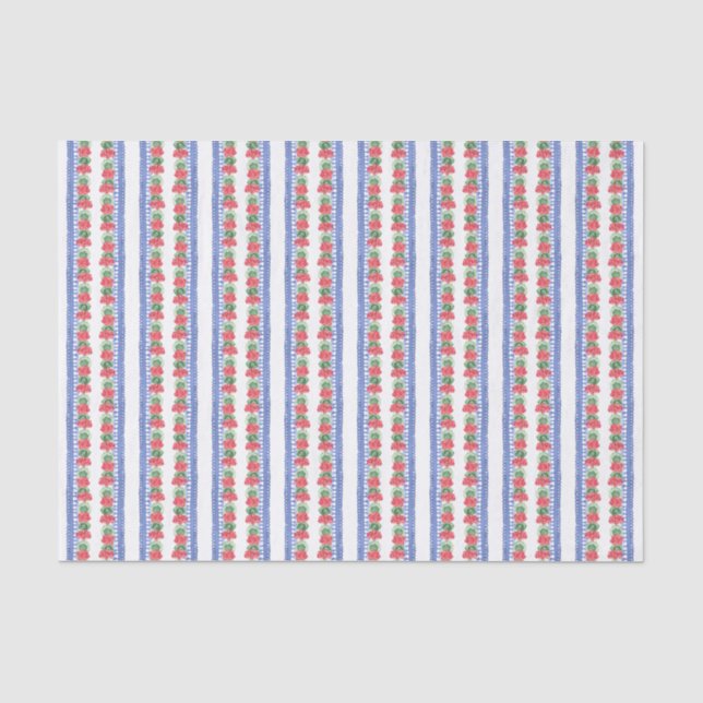 Red Geraniums Pattern Tissue Paper (Front)