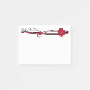 Red Gerber Daisy and Filigree Template Post-it Notes