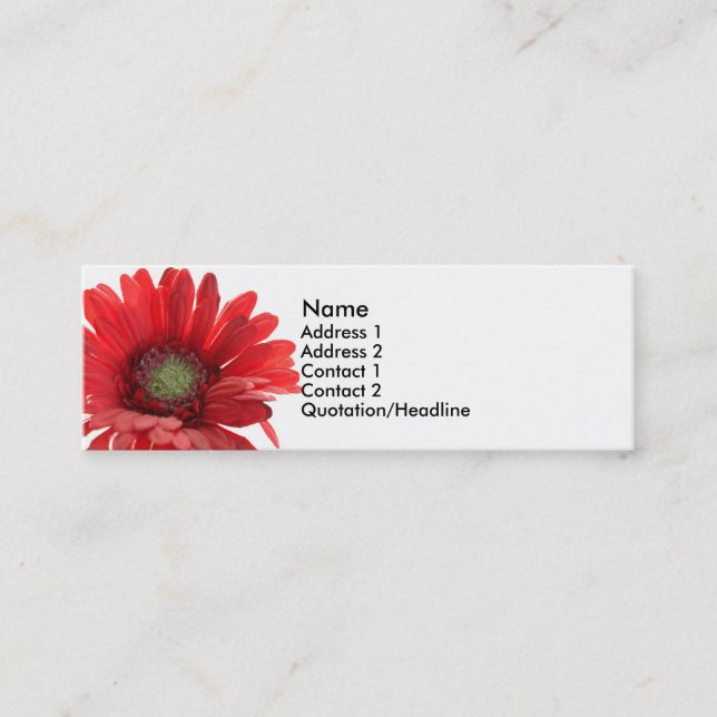Red Gerber Daisy Contact Card (Front)